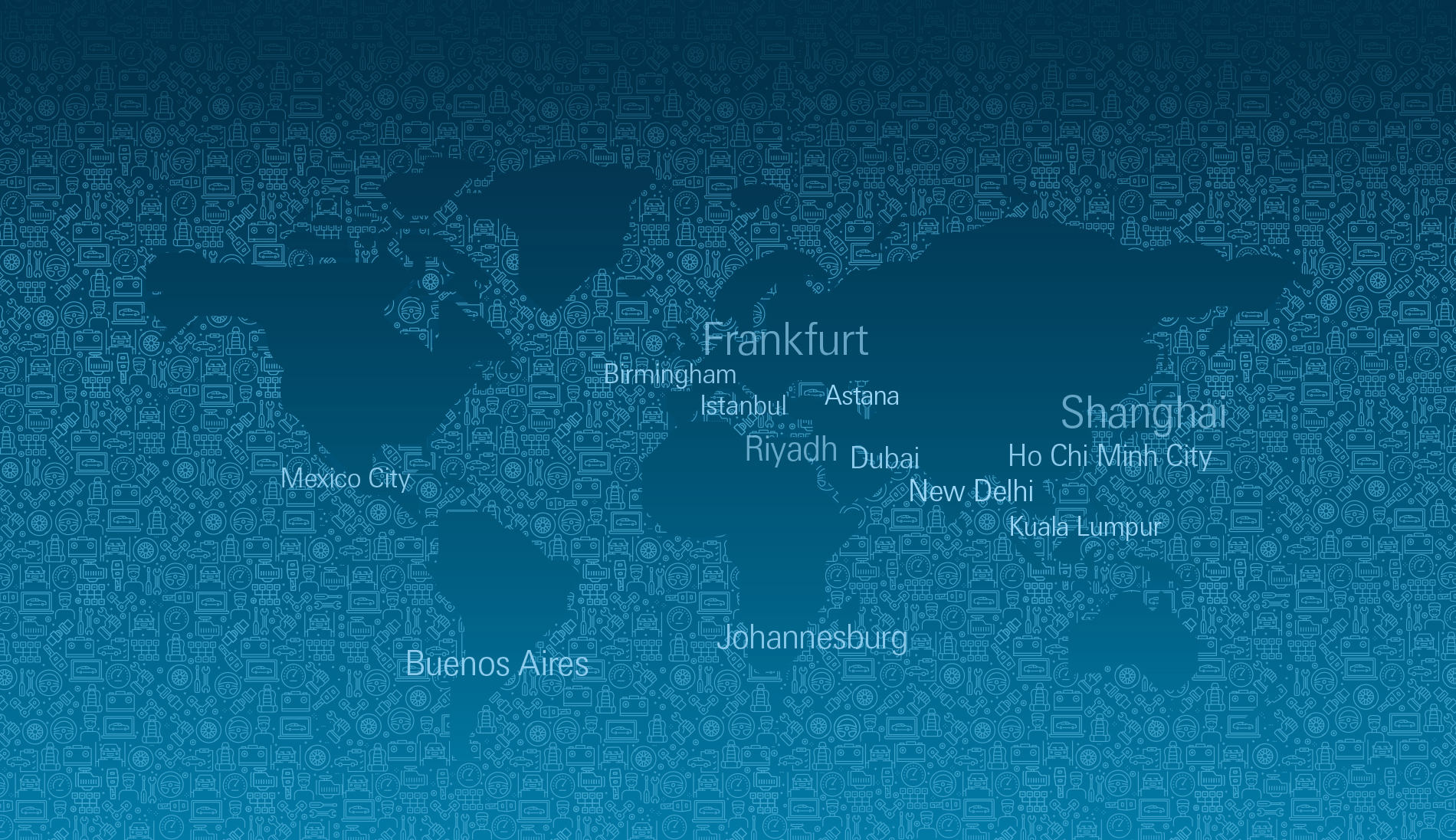 Weltkarte mit allen Automechanika Veranstaltungen